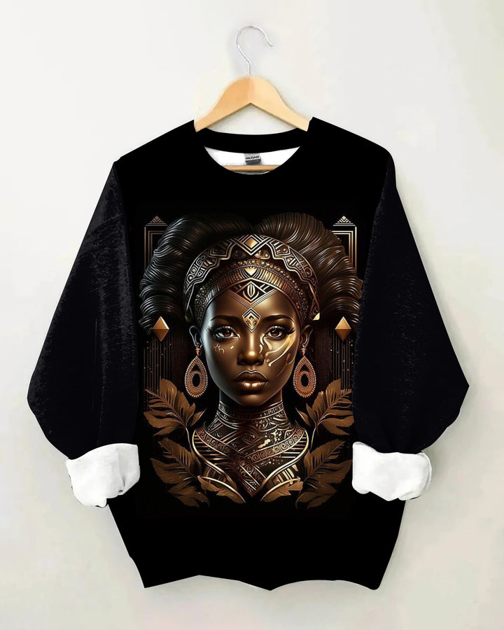 Metallic Art Portrait Crewneck Sweatshirt