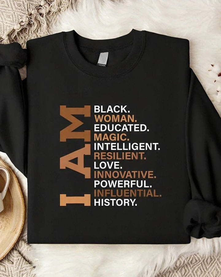 I Am Black Woman Crewneck Sweatshirt