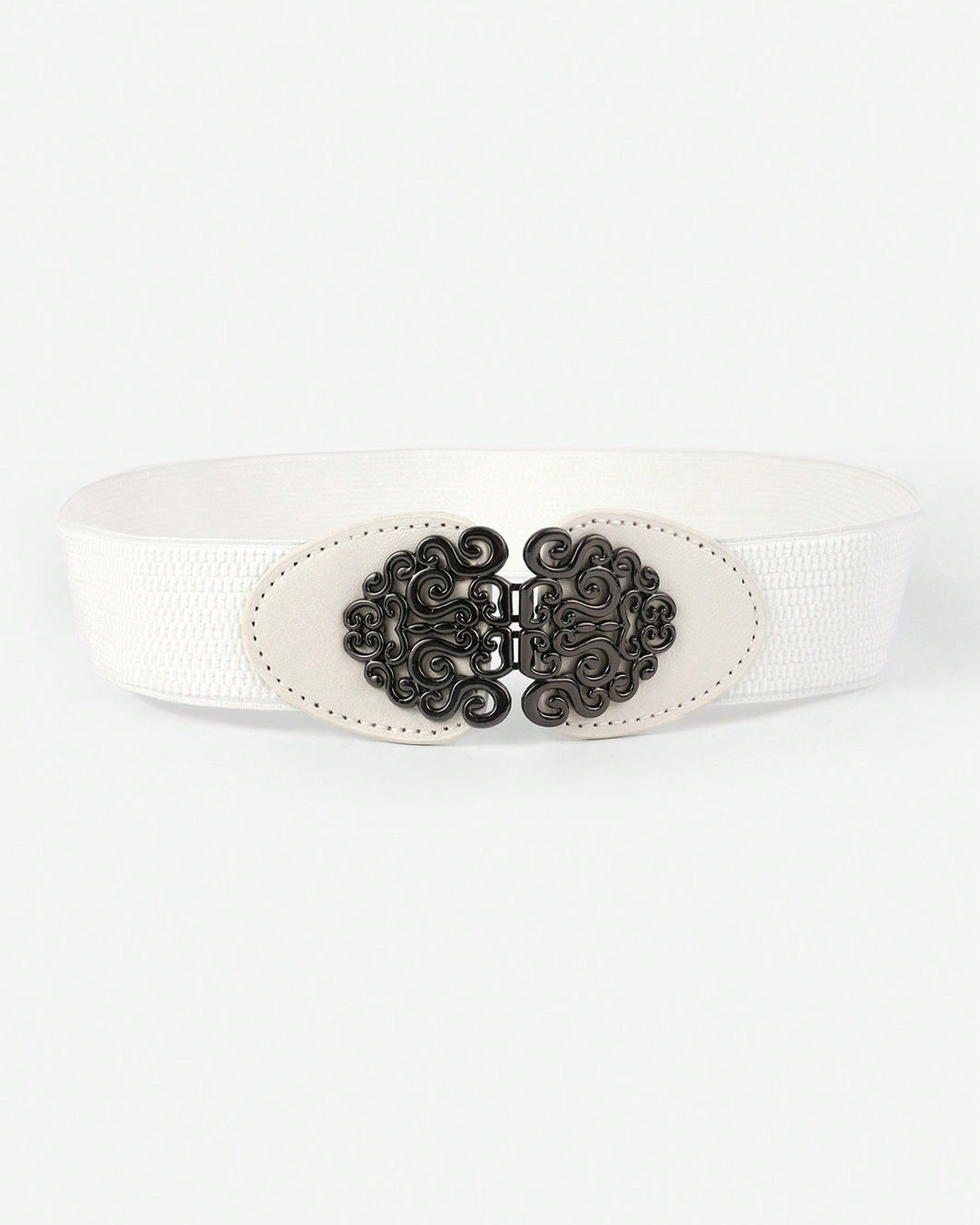 Vintage Floral Buckle Wide Elastic Waist Belt