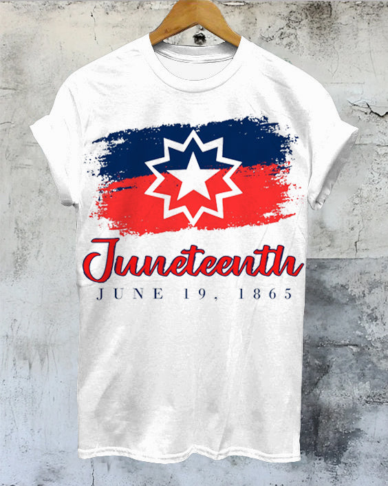 Juneteenth June 19 1865 Crew Neck Short Sleeve Cotton T-shirt