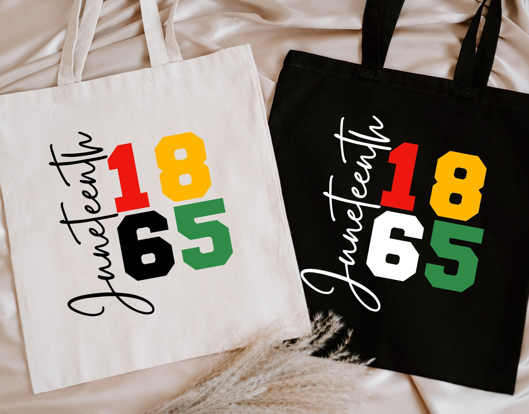 Juneteenth 1865 Tote Bag Juneteenth Print Zipper Canvas Tote Bag Woman Gift