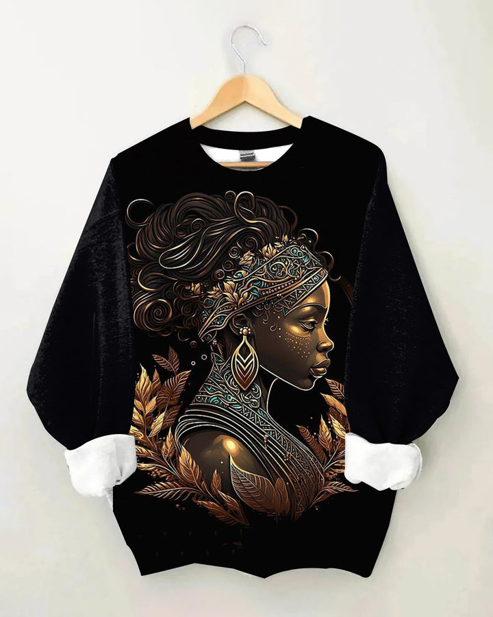 Metallic Art Portrait Crewneck Sweatshirt