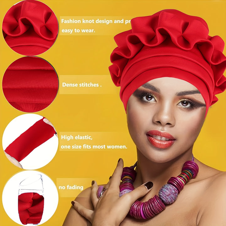 Women'S Turbans Made of with Continuous Pleats in African Style