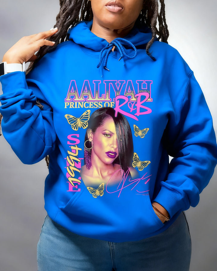 90's Retro Pink Butterflies R&B Music Cotton Long-sleeved Hoodies