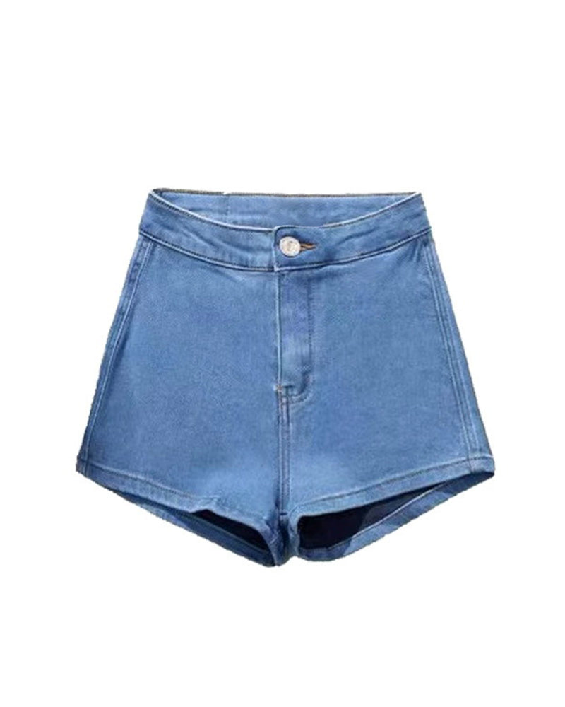 Women's High Waist High Elastic Denim Shorts Sexy Hip