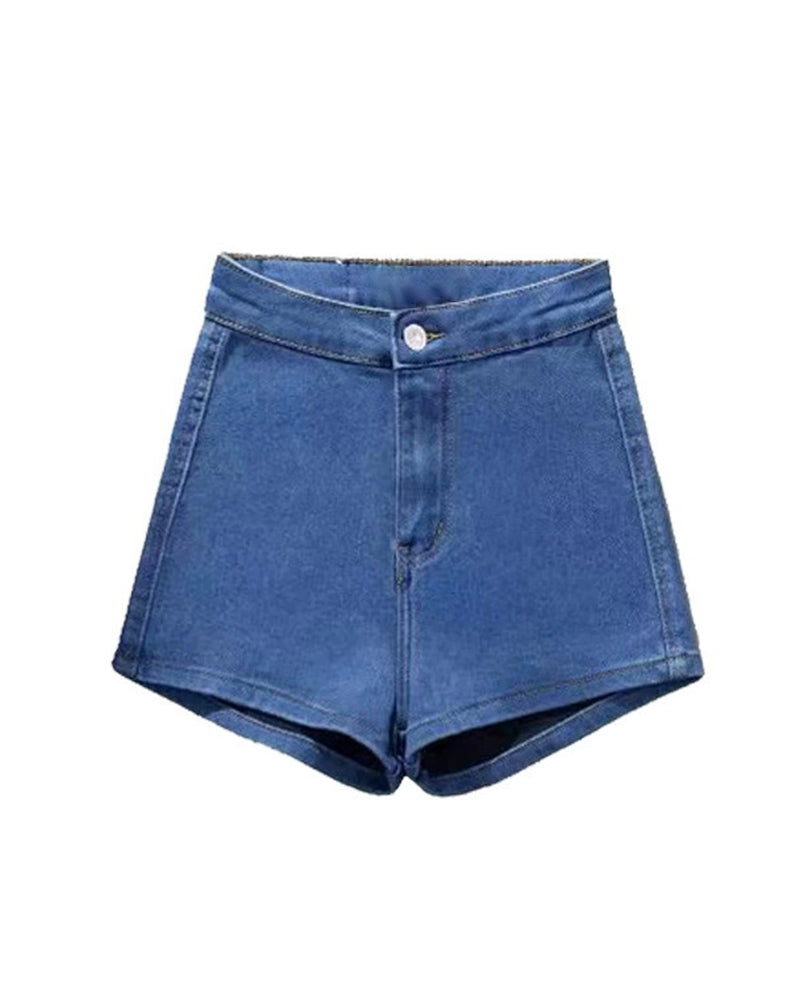Women's High Waist High Elastic Denim Shorts Sexy Hip