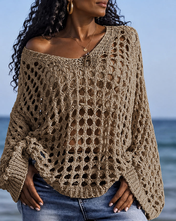 Women's Hollow Out Crochet Knit Top