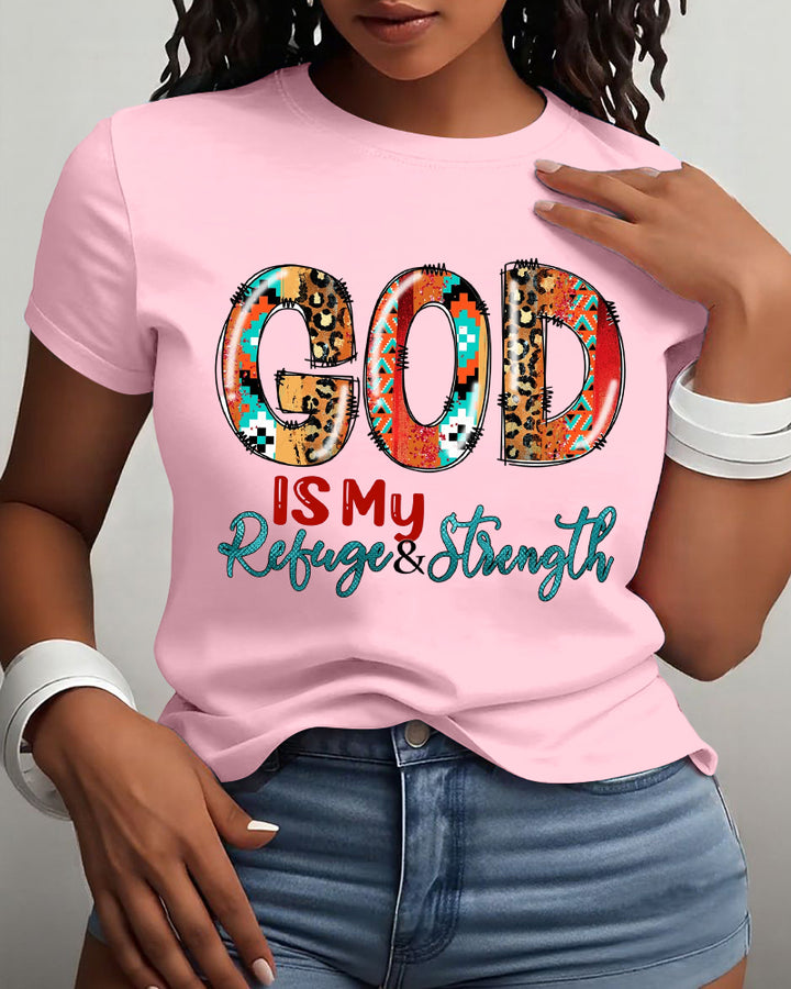 God Is My Refuge Cotton Short Sleeve Tshirt