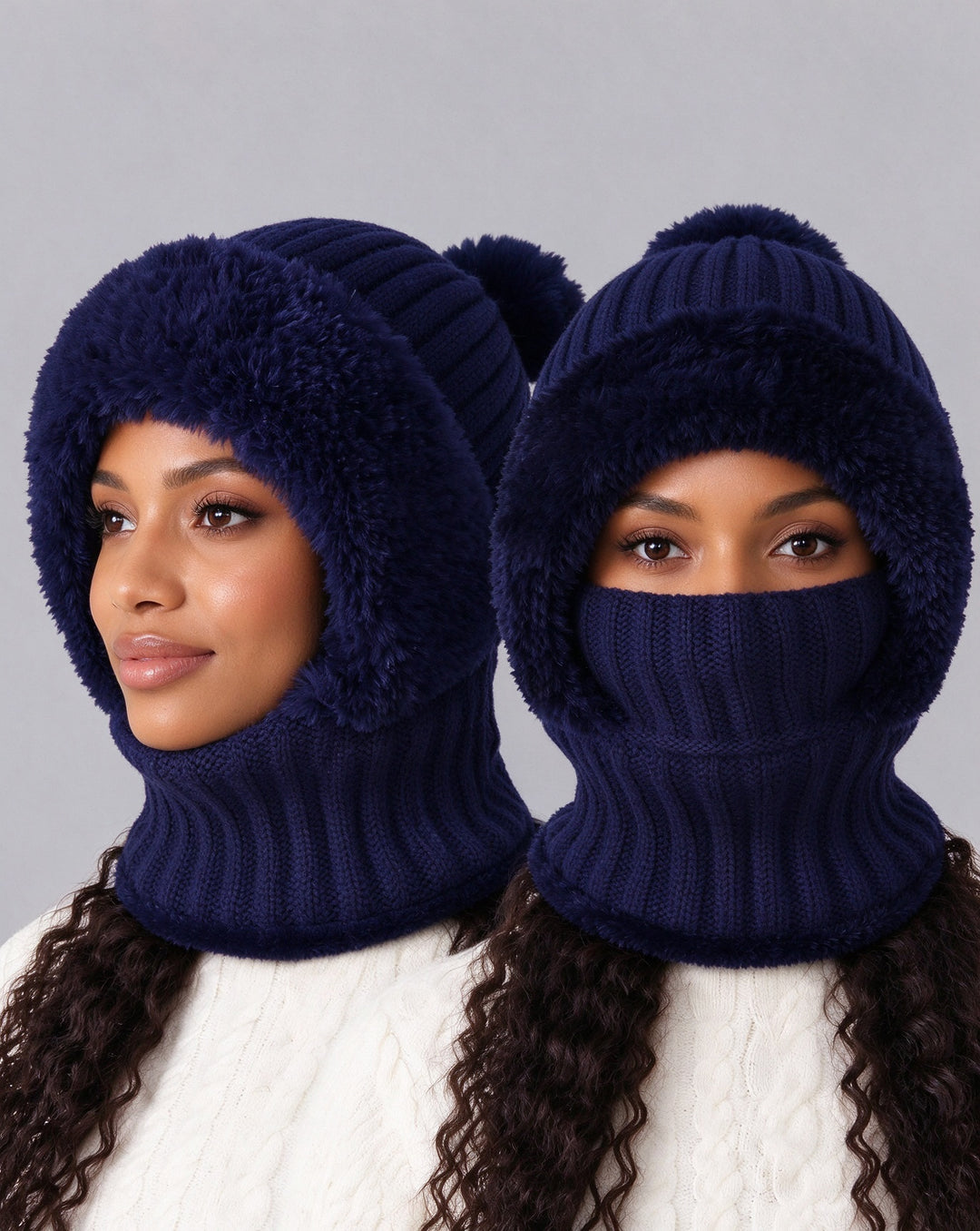Winter Women's Plush Hat - 3-in-1 Warm andCozy Design