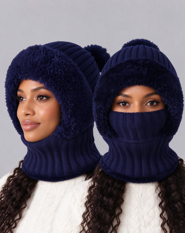 Winter Women's Plush Hat - 3-in-1 Warm andCozy Design