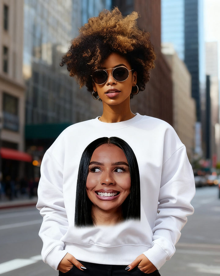 Mariah Scientist Rapper Print Crewneck Long Sleeve Sweatshirt