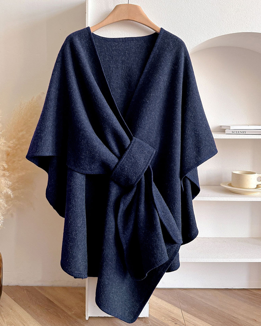 Women's Wrap Poncho Cross Front Knit Cloak Cape Shawl