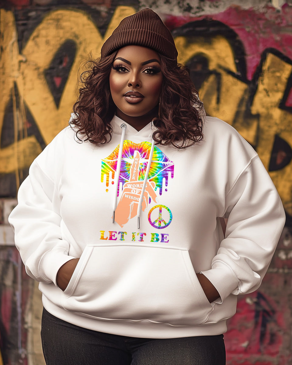 Women's Black Hippie Art Print Hoodie
