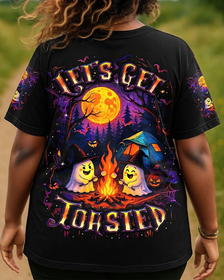 Let's Get Toasted Boos Halloween All Over Print T-Shirt
