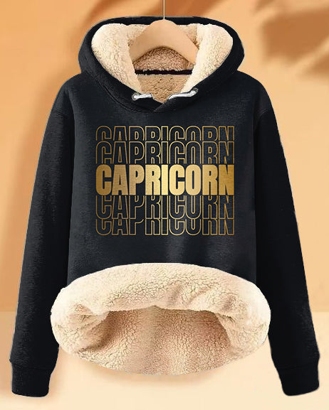 Stacked Capricorn Zodiac Long-sleeved Hoodie