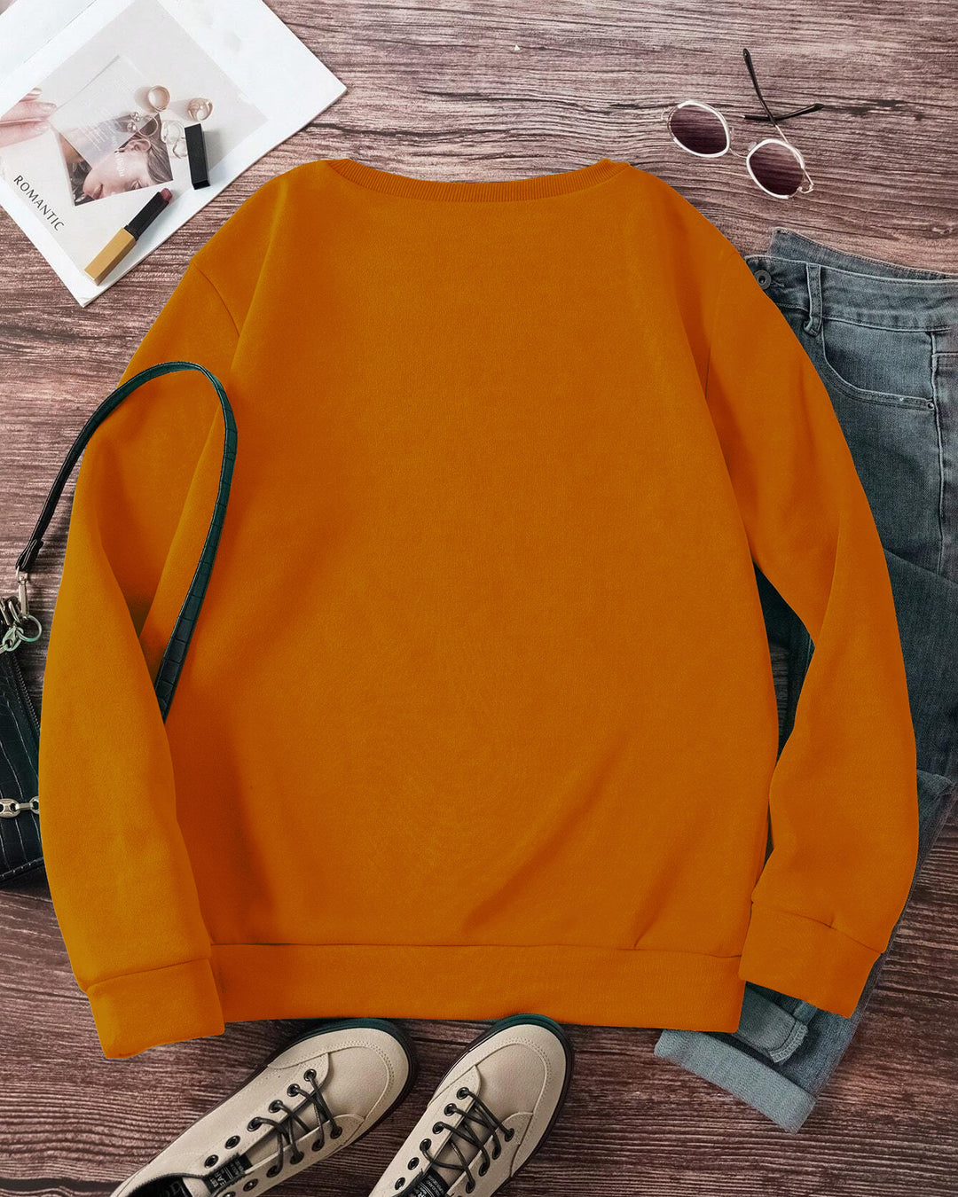 Car Brown Women Crewneck Long Sleeve Sweatshirt