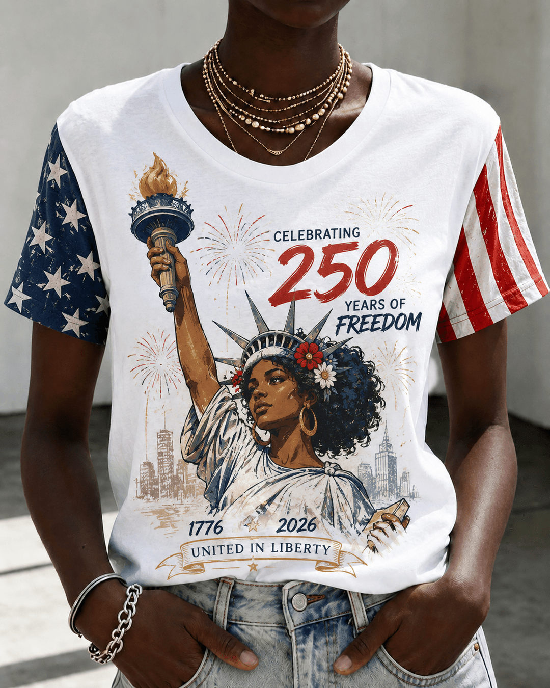 Celebrating The 250th Anniversary Crew Neck Short Sleeve Tshirt