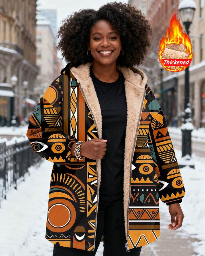 Tribal Ethnic Patterns Long Sleeve Zip-Up Fleece Long Hoodies