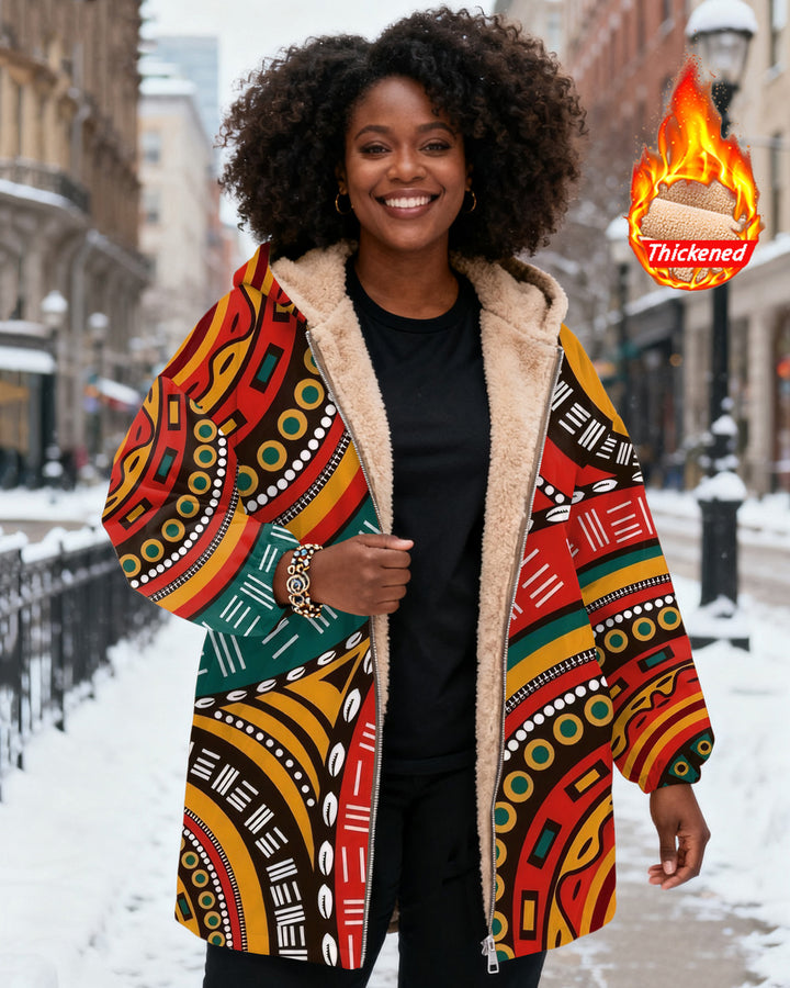 Tribal Ethnic Patterns Long Sleeve Zip-Up Fleece Long Hoodies