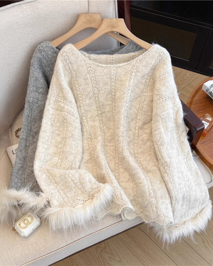 Plus Size Knitted Pullover Sweater Jacket