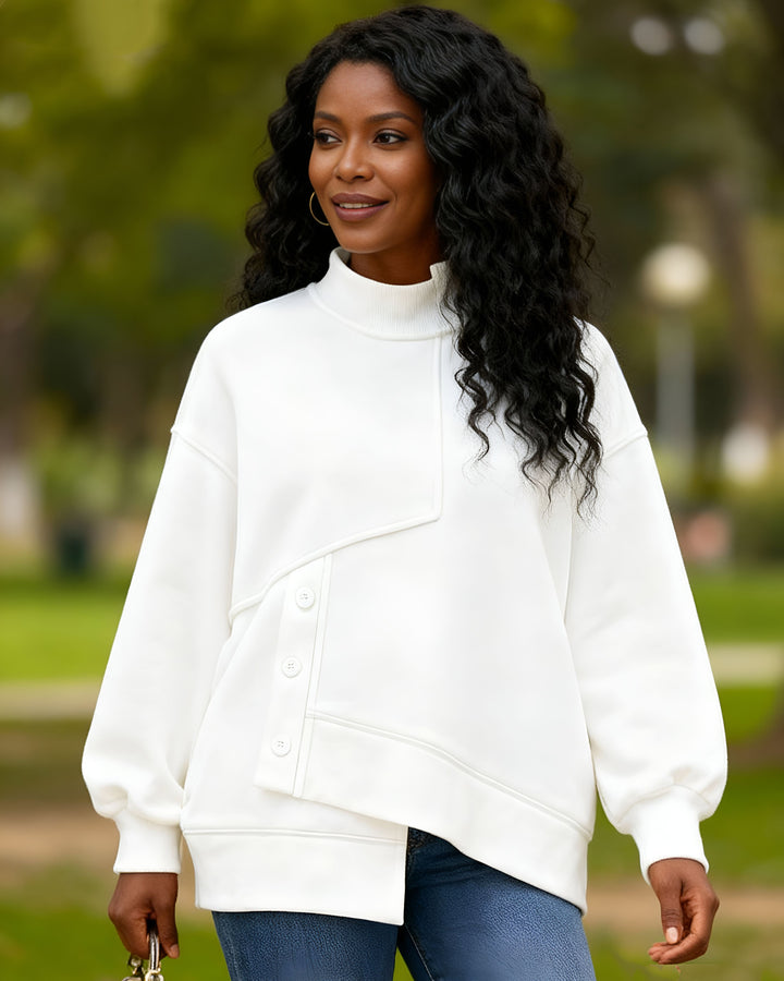 Half-High Neck Sweatshirt Winter Cropped Oversized Thickened Jacket