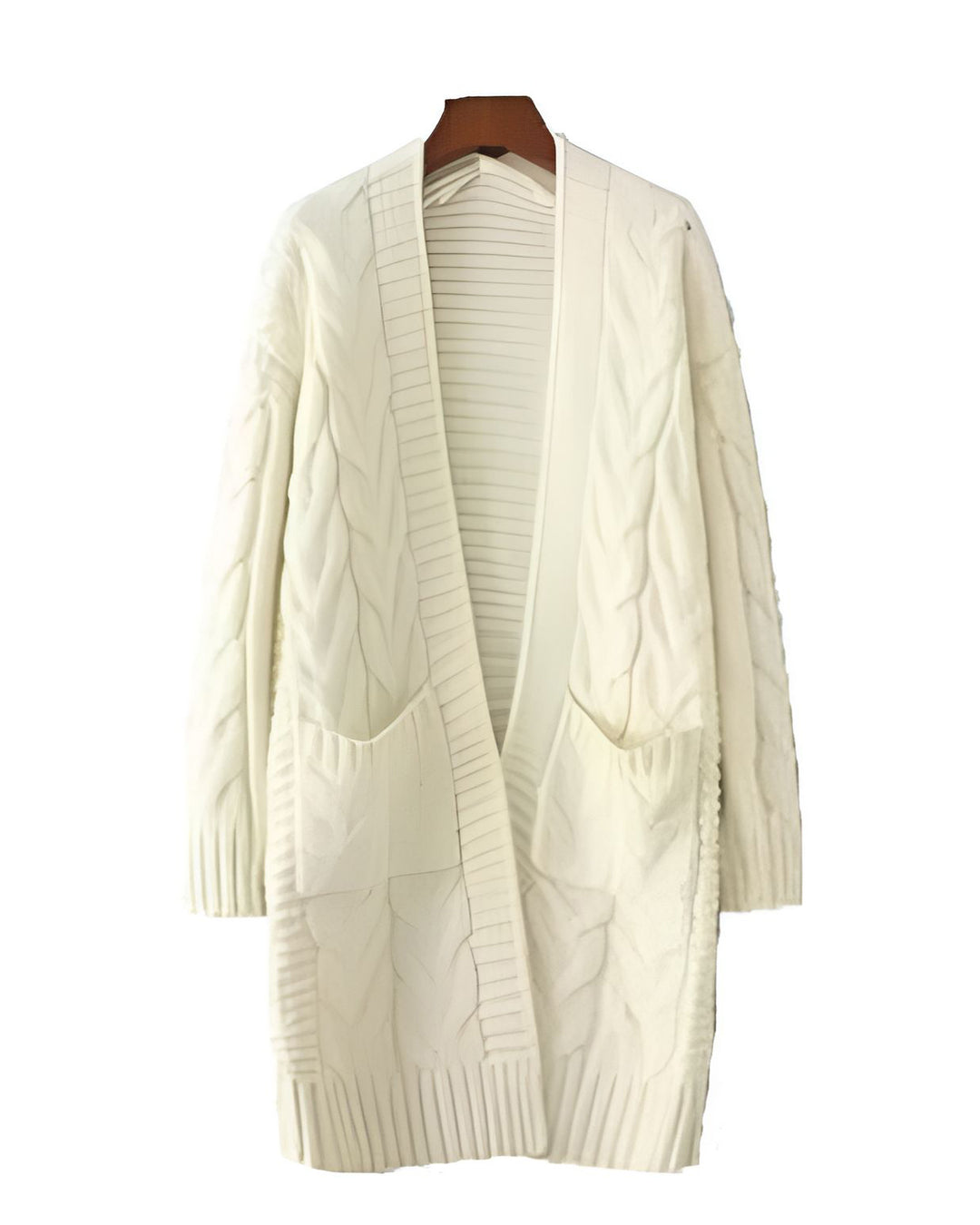 Loose Twist Solid Color Mid-length Knit Cardigan