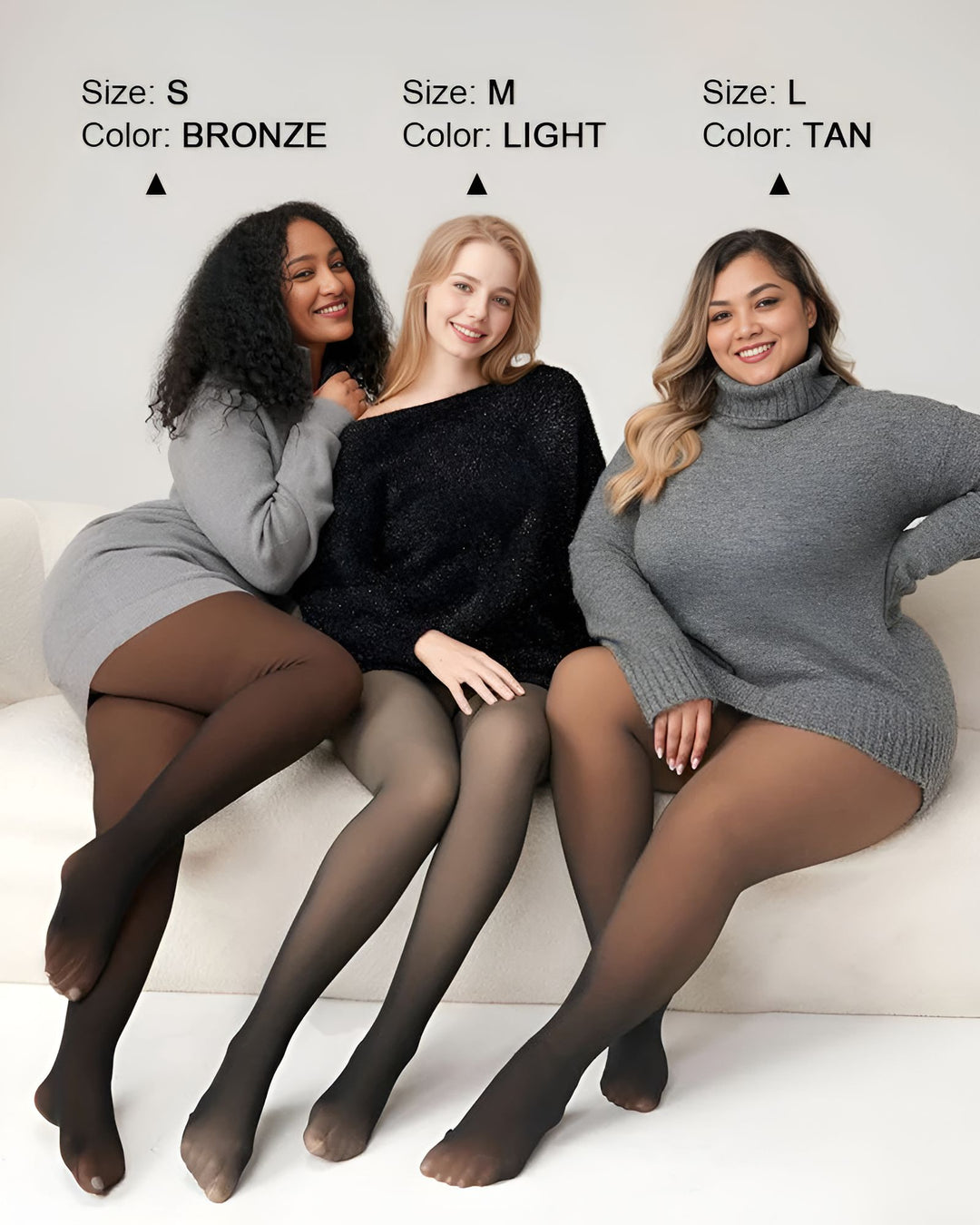 Wmnblack Warm Fleece Tights Slim Fit Tummy Control For Every Skin Tone
