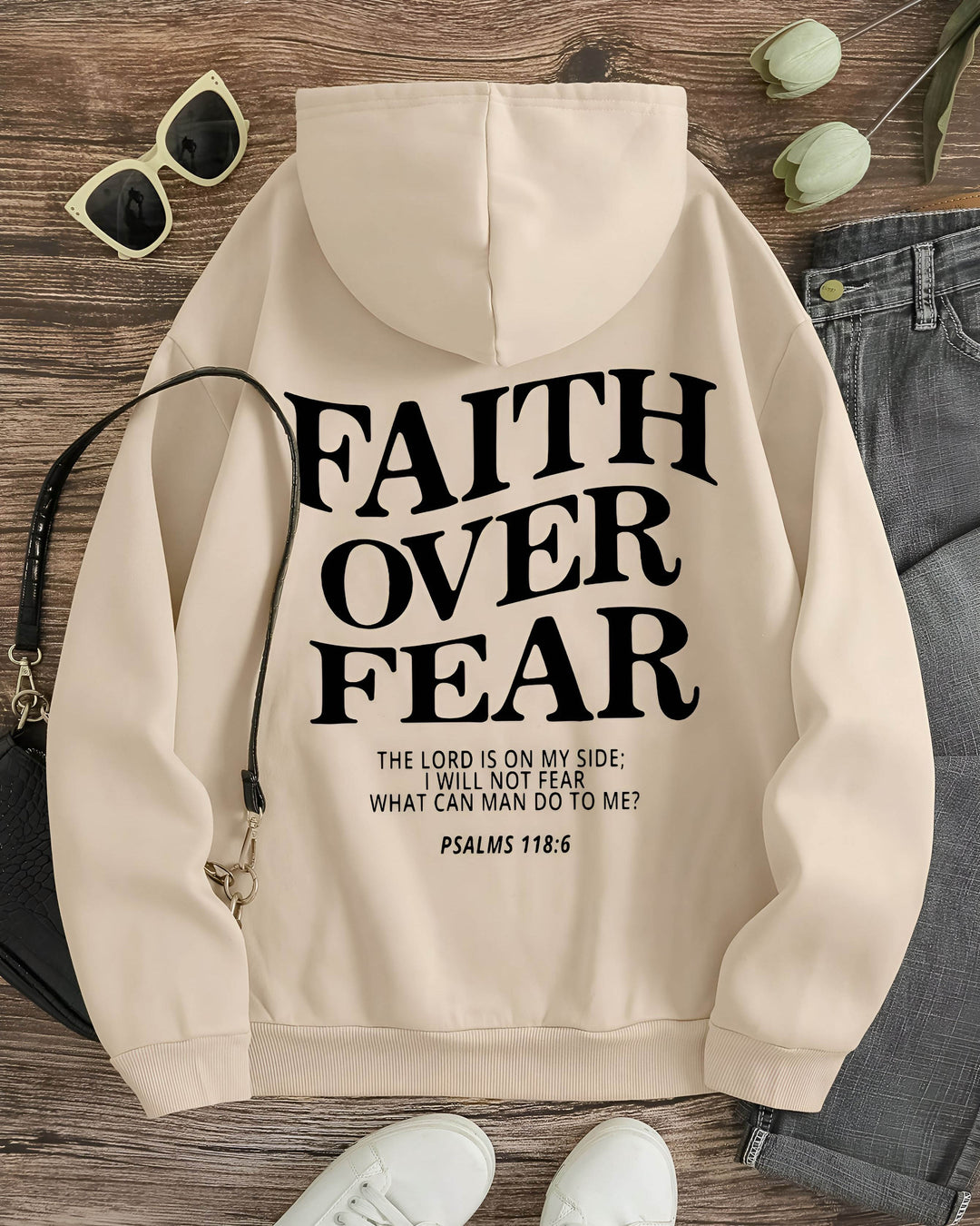 Faith Over Fear Long Sleeve Hoodies