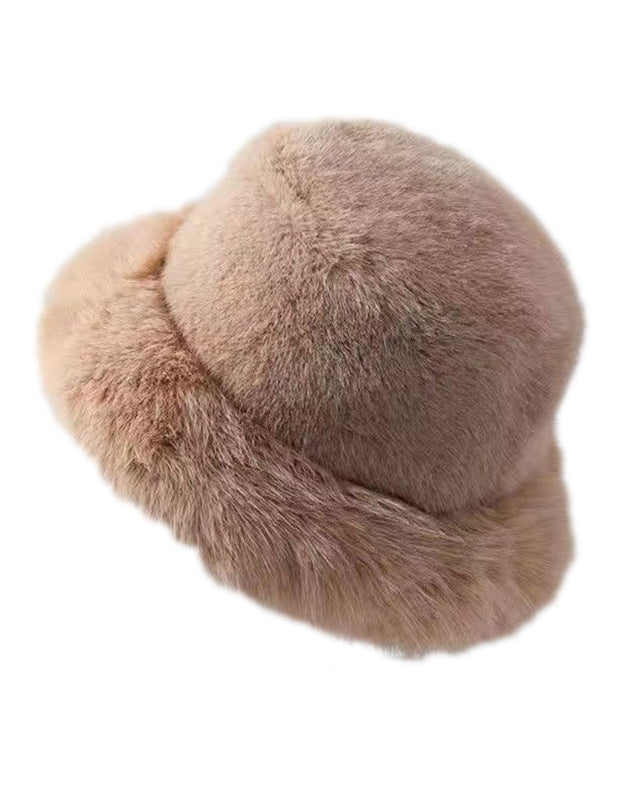 Women's Thick Mixed Textured Casual Warm Bucket Hat