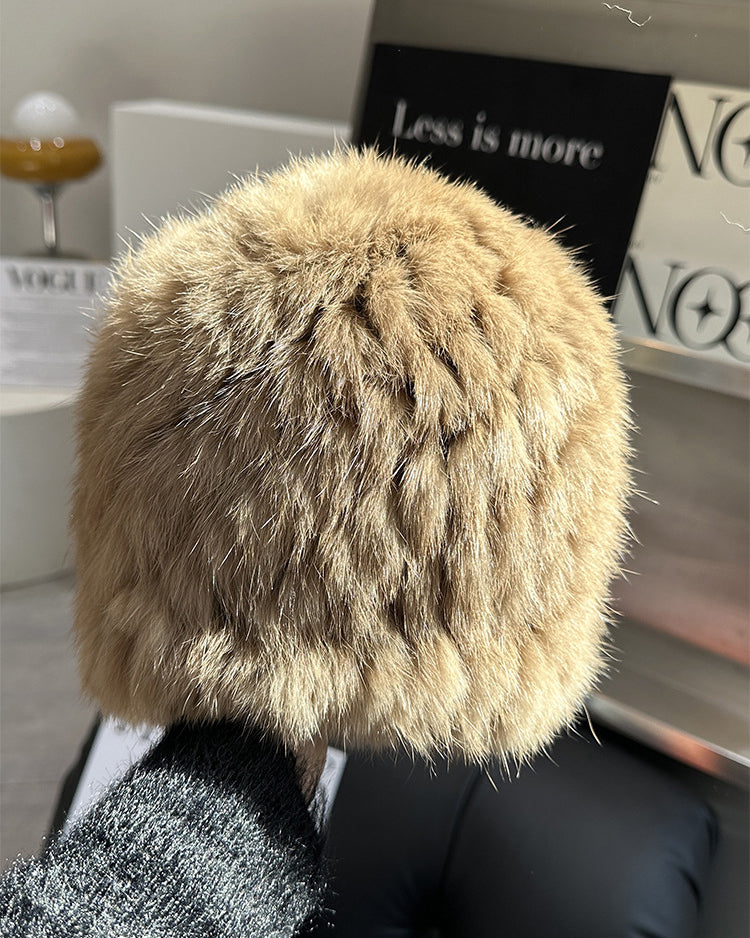 Autumn/Winter Thickened Rabbit Fur Bucket Hat