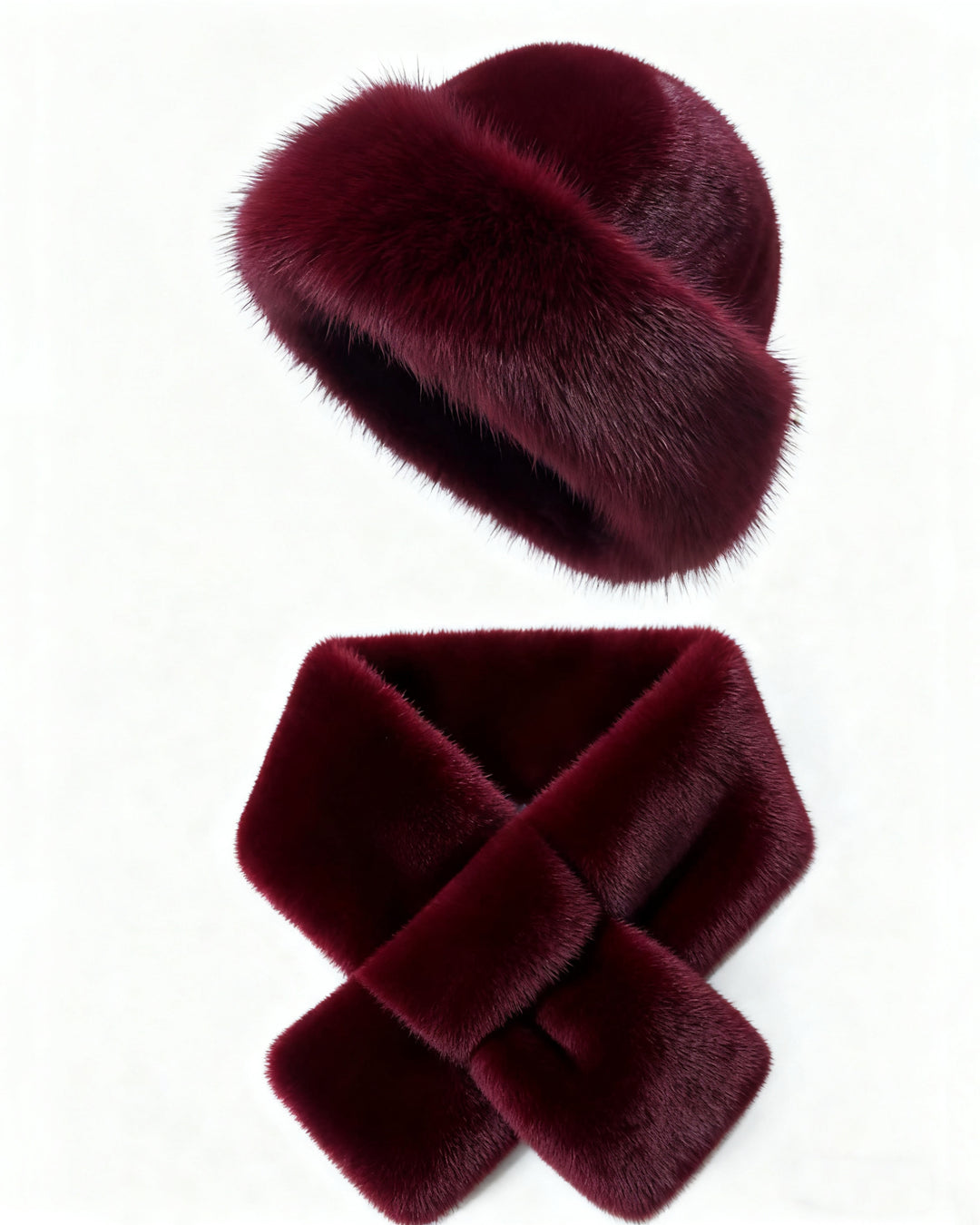 2pcs Outdoor Casual Outfit - Neck Warmer And Mongolian Style Hat
