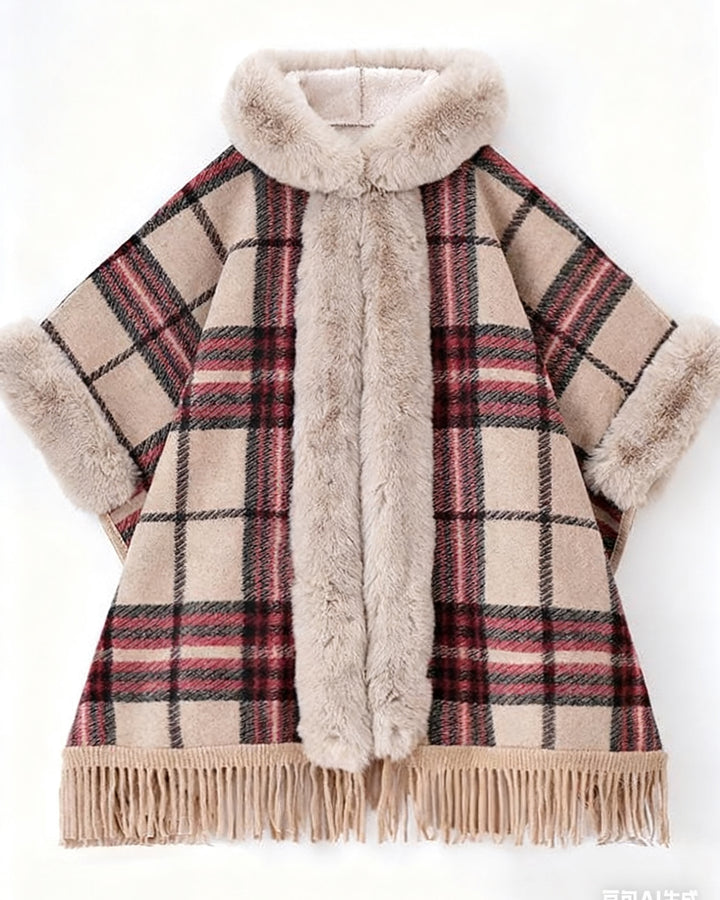 Vintage Plaid Shawl Shawl Rex Rabbit Cloak