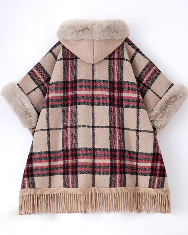 Vintage Plaid Shawl Shawl Rex Rabbit Cloak
