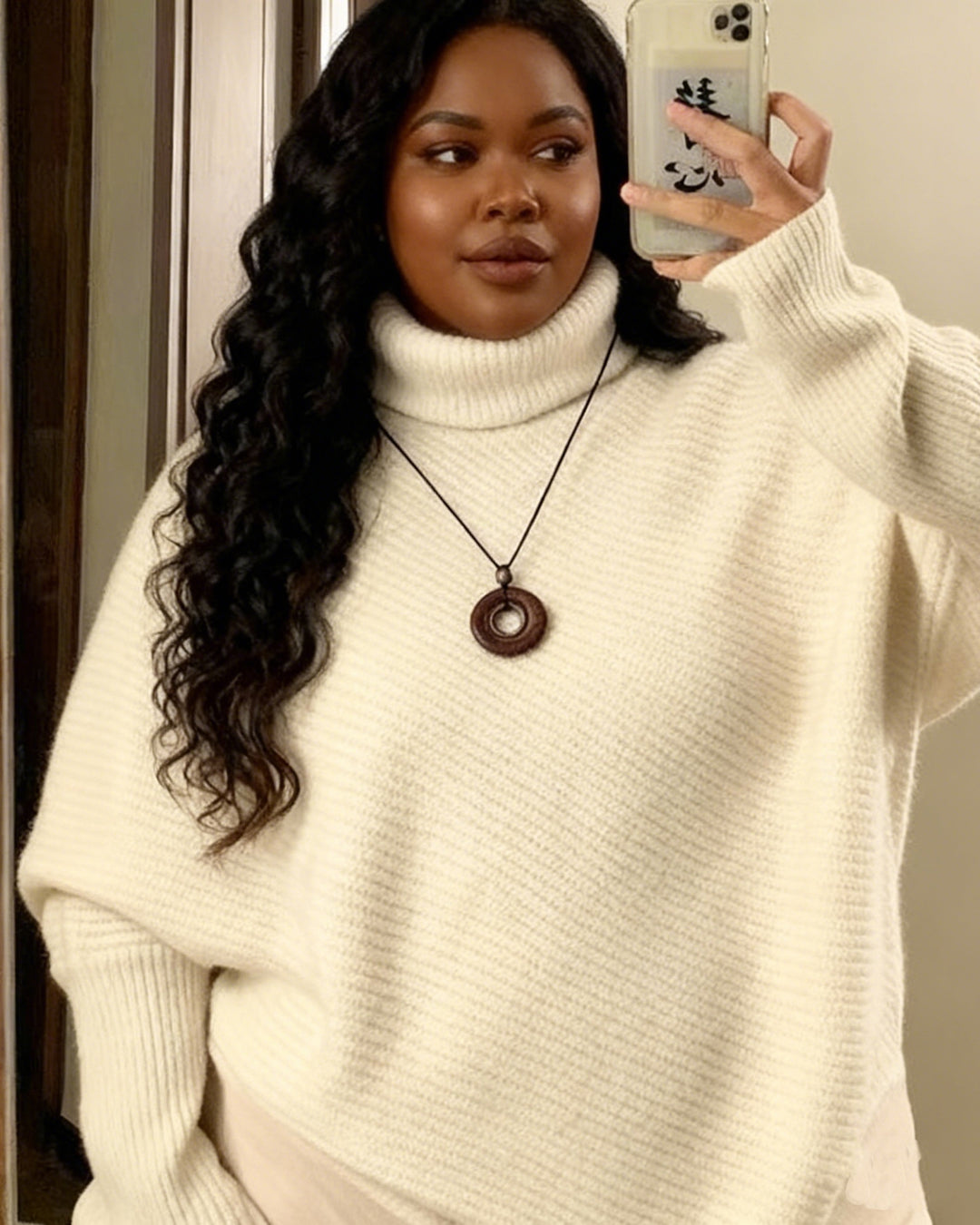 Irregular Hem Turtleneck Sweater Women's Loose Temperament Niche Sweater Top