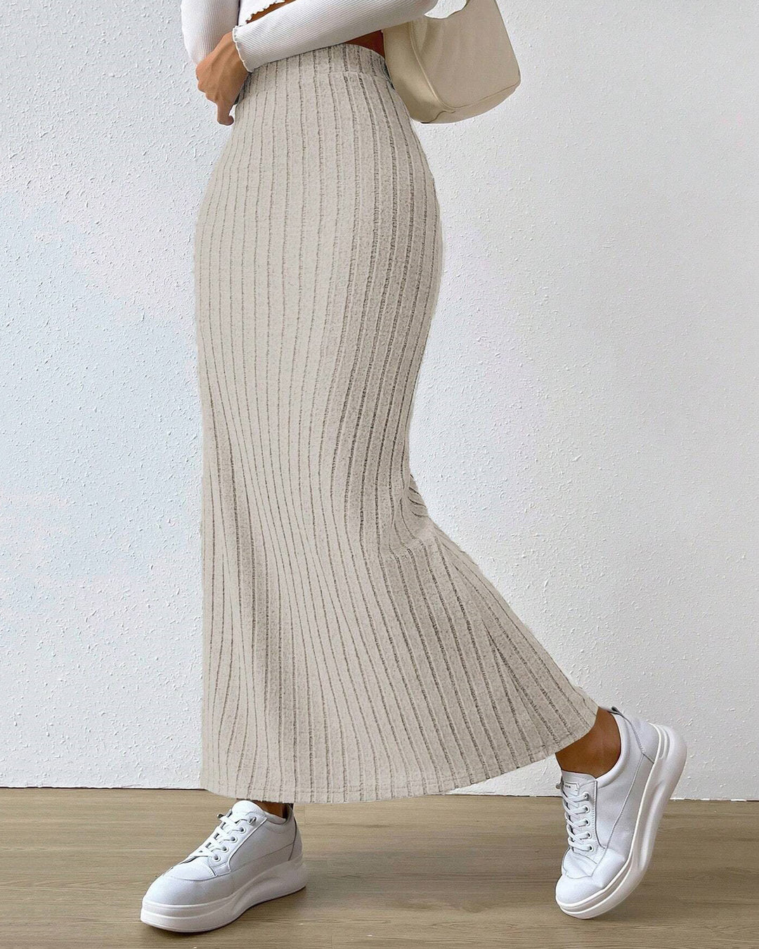 Side Split Knit Hip Skirt
