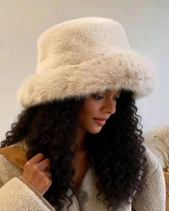 Women's Thick Mixed Textured Casual Warm Bucket Hat
