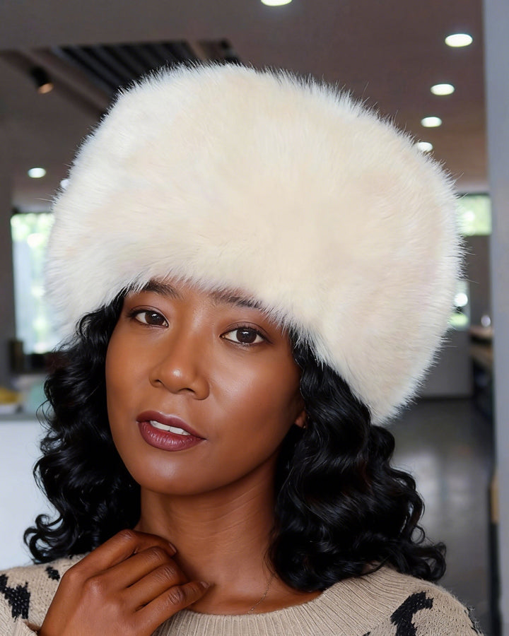 Faux Fox Fur Thermal Dome-shaped Beanie