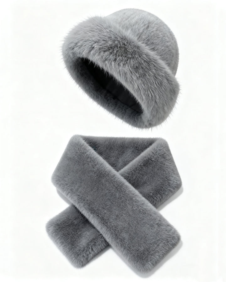 2pcs Outdoor Casual Outfit - Neck Warmer And Mongolian Style Hat