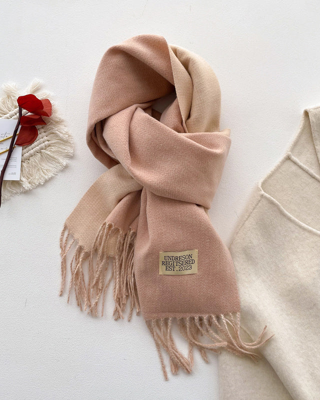 Double-sided Solid Color Scarf Imitation Cashmere Warm Shawl Scarf