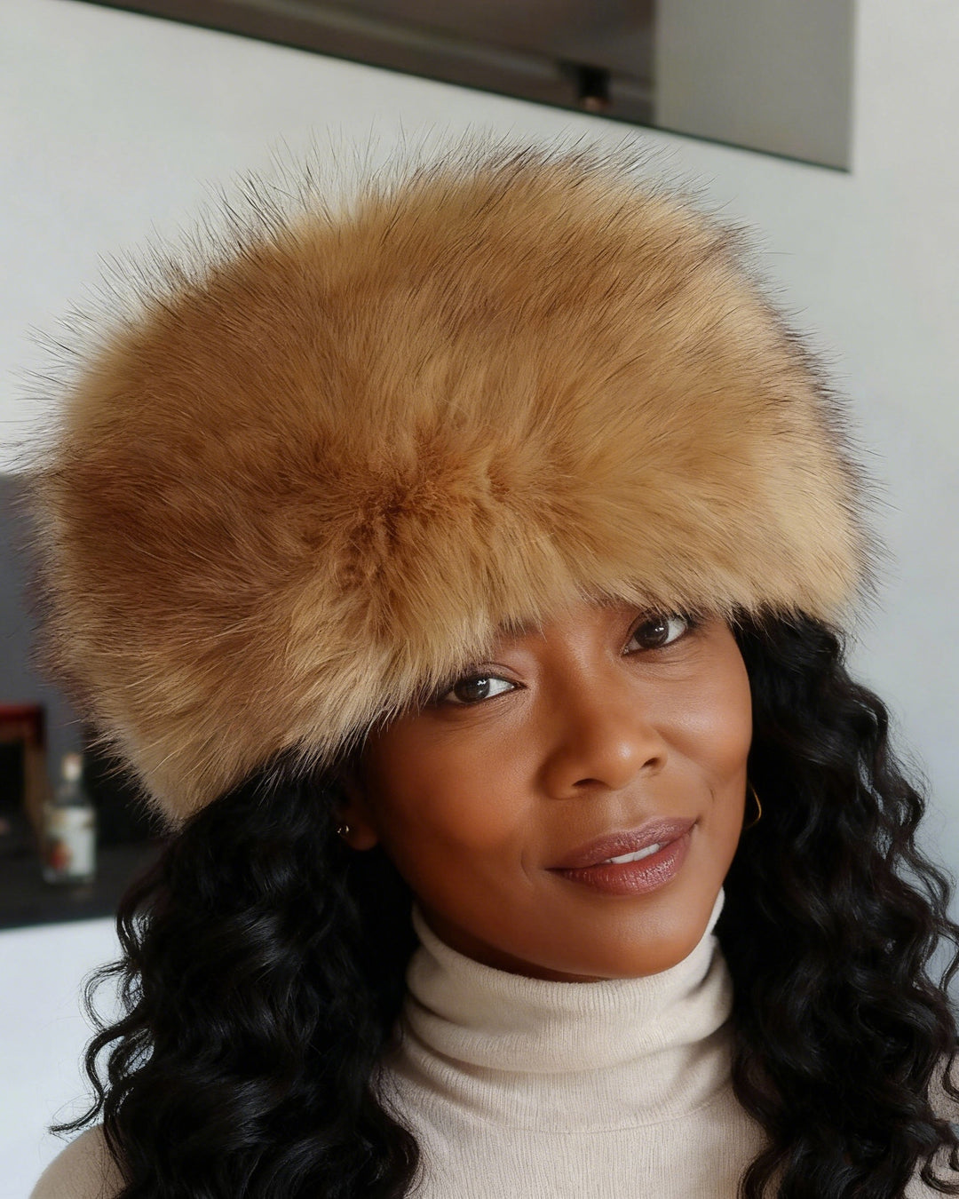 Faux Fox Fur Thermal Dome-shaped Beanie