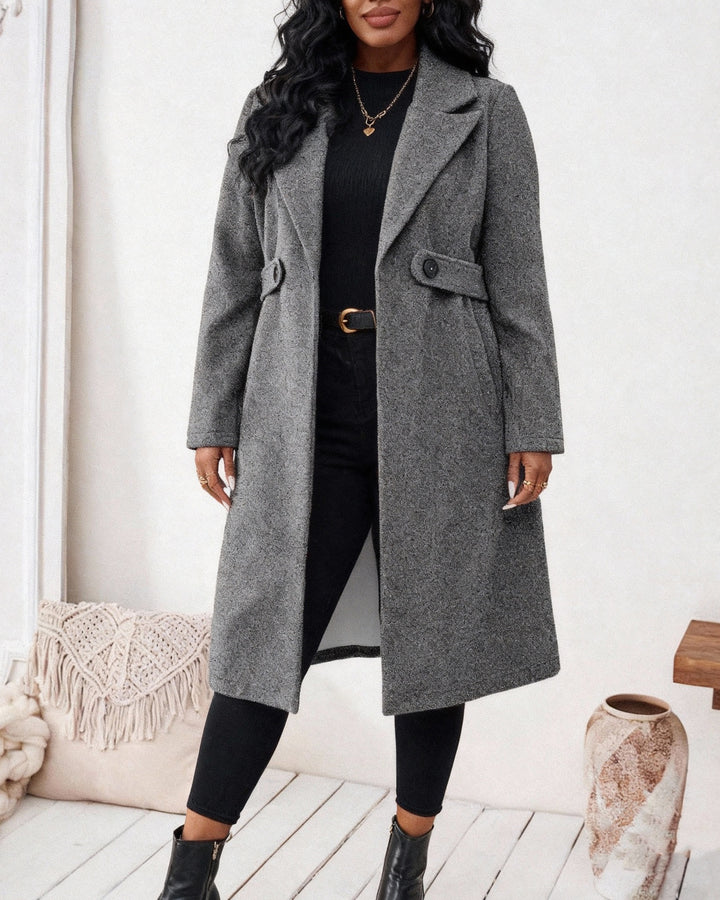 Autumn And Winter Woolen Coat Long Lapel Slim Fit Woolen Coat