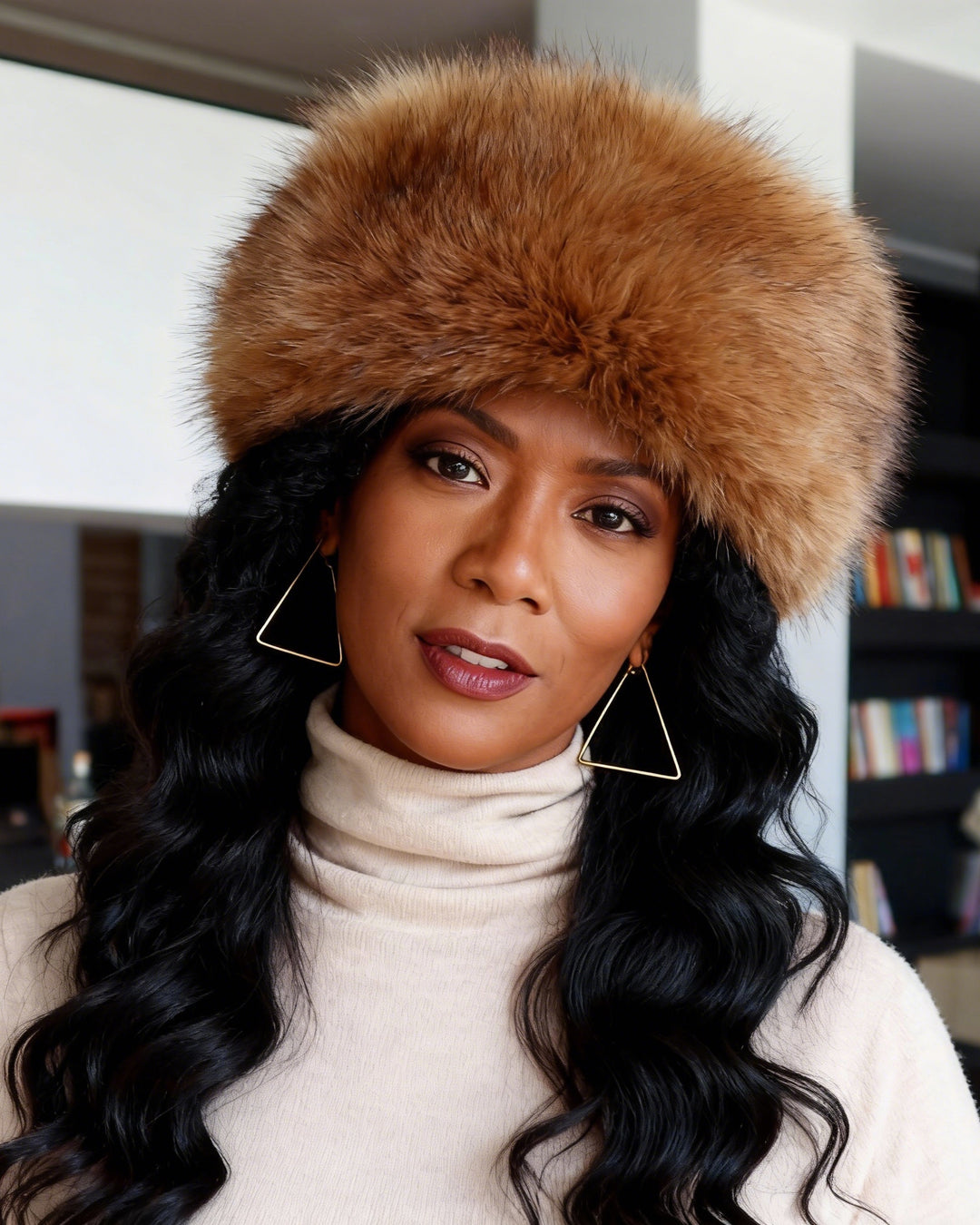 Faux Fox Fur Thermal Dome-shaped Beanie