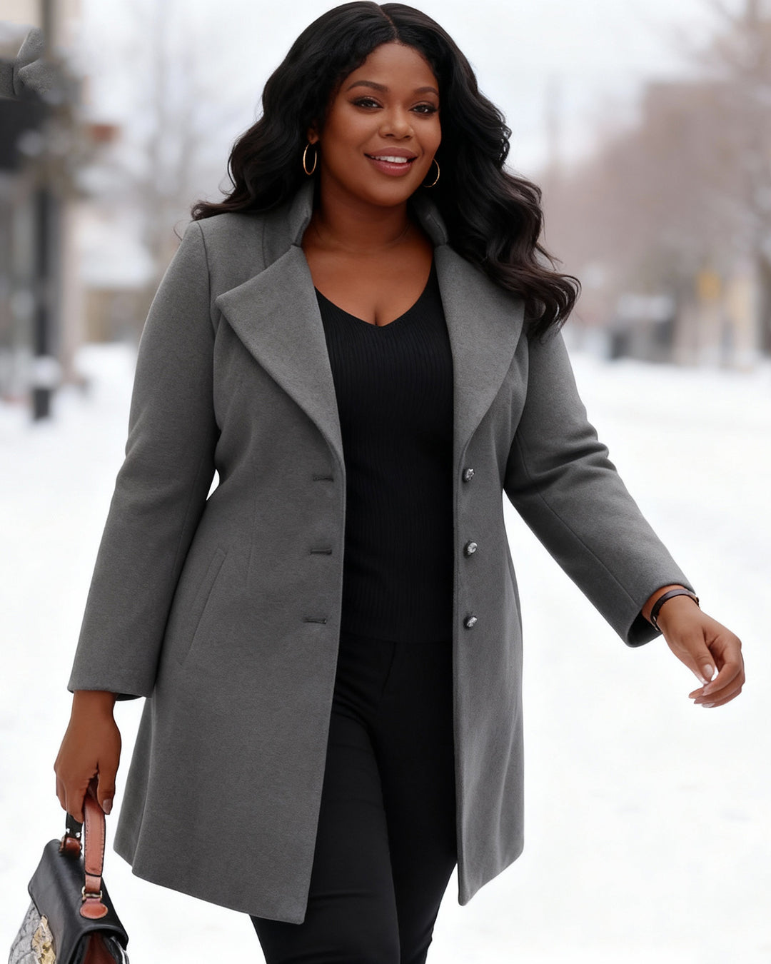 Slim Fit Mid-length Woolen Coat