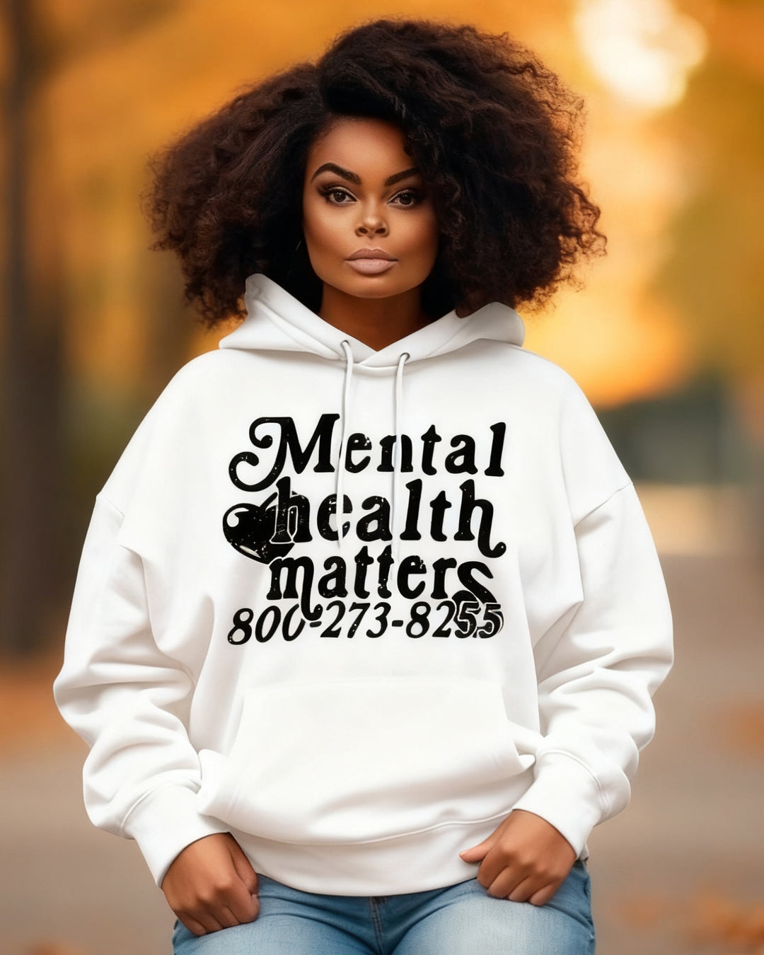 Mental Health Matters Graphic Print Long Sleeve Hoodies