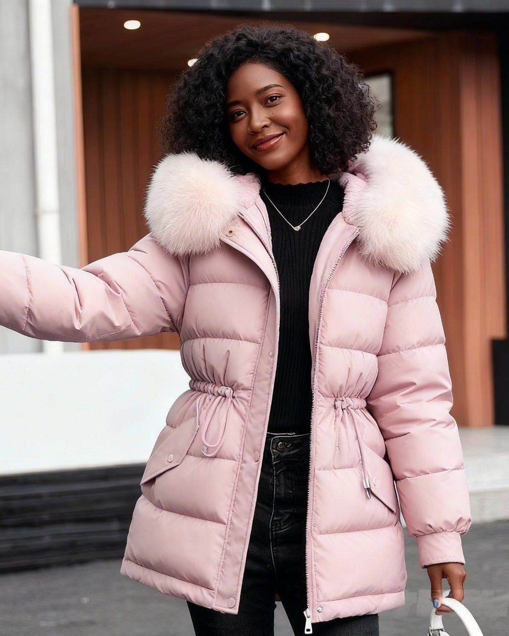 Down Cotton-padded Jacket Mid-length Loose Large Size Cotton-padded Jacket