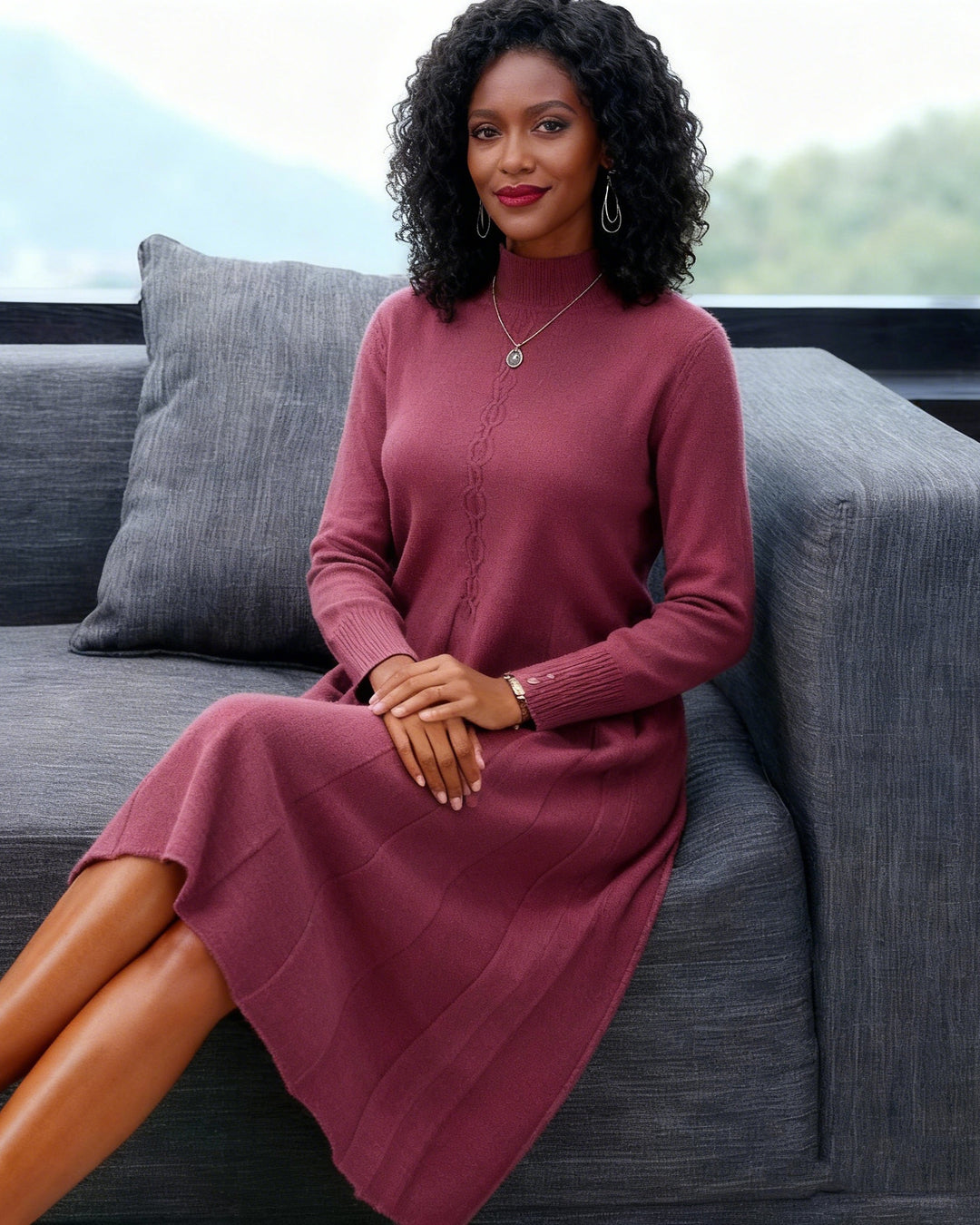 Mid-length Over-the-knee Autumn And Winter Sweater Dress