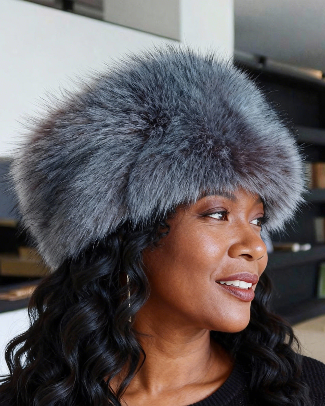 Faux Fox Fur Thermal Dome-shaped Beanie