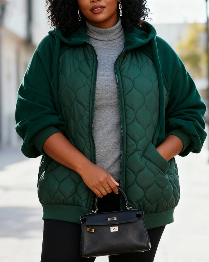 Rhomboid Hooded Down Cotton-padded Jacket Thick Coat Cotton-padded Jacket