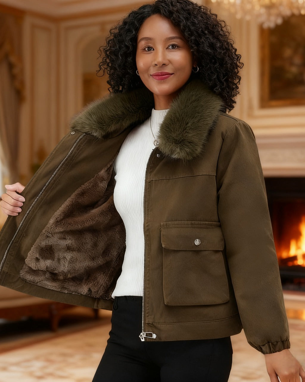 Short Pike Coat Cotton-padded Coat Cotton-padded Coat Fleece-lined Thickened Winter Clothes