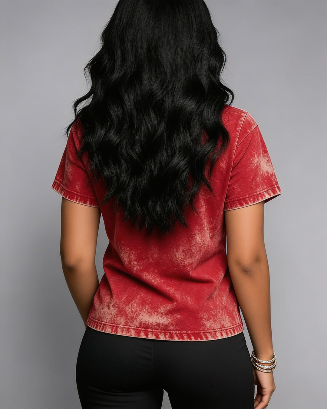 Red Bottom AMERICA 1776-2026 Rose Printed Short Sleeve T-shirt